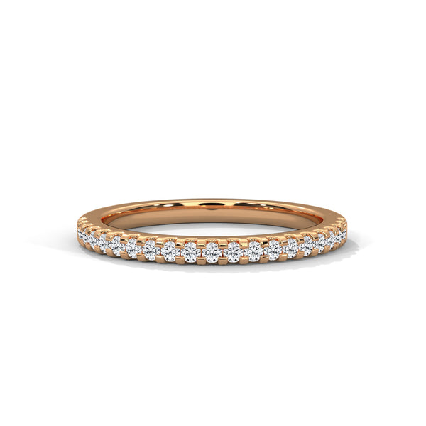 Round cut Lab Grown Diamond Gold Eternity Band