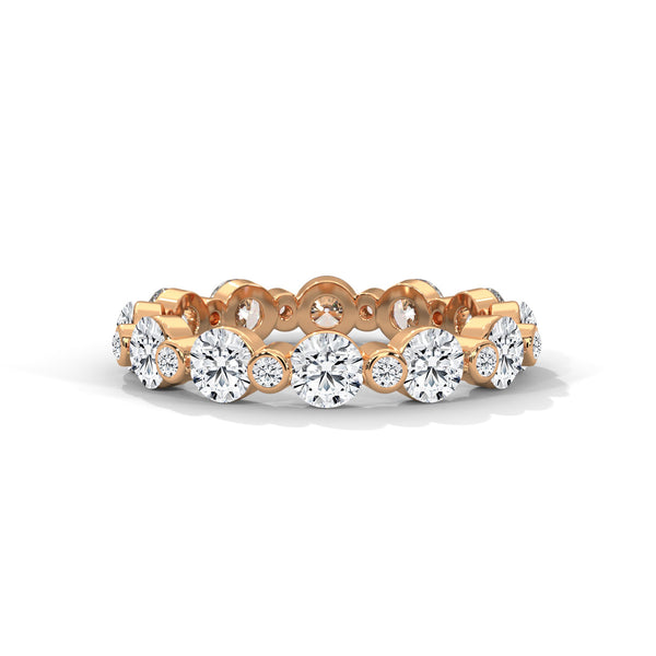 Lab Grown Diamond Bezel-Set Gold Eternity Ring
