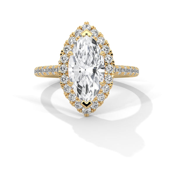 “Celestia Ring—marquise diamond brilliance, radiant halo sparkle, and pavé white-gold elegance crafted to symbolize timeless love, luxury, and unforgettable moments.”