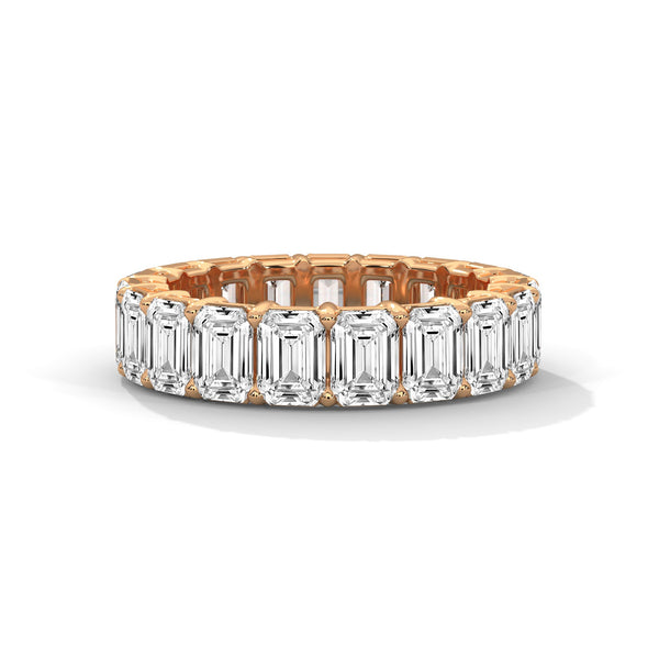 EMERALD-CUT LABGROWN DIAMOND ETERNITY GOLD RING