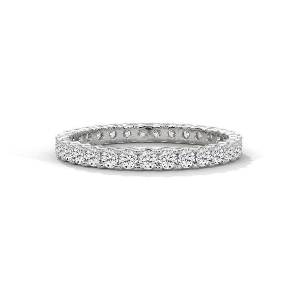 wedding gold ring with set diamond encircle the entire ring