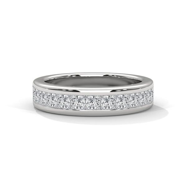 Princess Cut lab grown Diamond Channel Ring