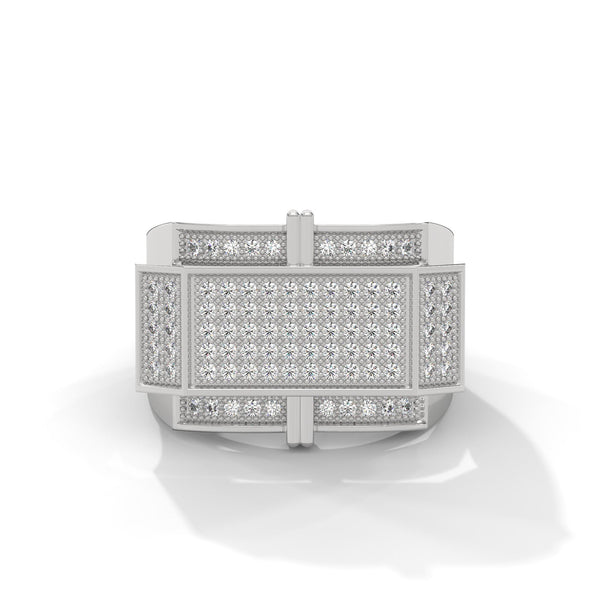 "Experience bold luxury with this statement diamond ring, expertly crafted in gold to deliver unmatched brilliance, sophistication, and modern masculine elegance."