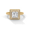 Princess Cut Halo Lab Grown Diamond Gold Ring