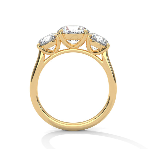 Classic Round Cut Lab Grown Diamond Gold Solitaire Ring