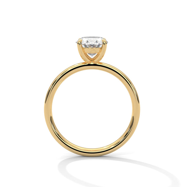 Elegant Oval Solitaire Lab Grown Diamond Gold Ring