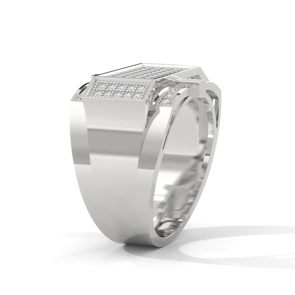 "Experience bold luxury with this statement diamond ring, expertly crafted in gold to deliver unmatched brilliance, sophistication, and modern masculine elegance."