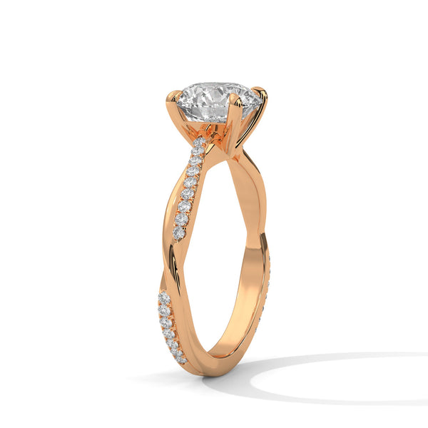 Twist of Elegance Lab Grown Diamond Gold Solitaire Ring
