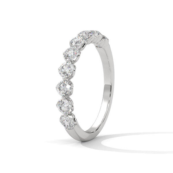 half eternity round cut lab grown diamond ring