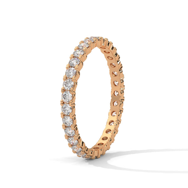 wedding gold ring with set diamond encircle the entire ring