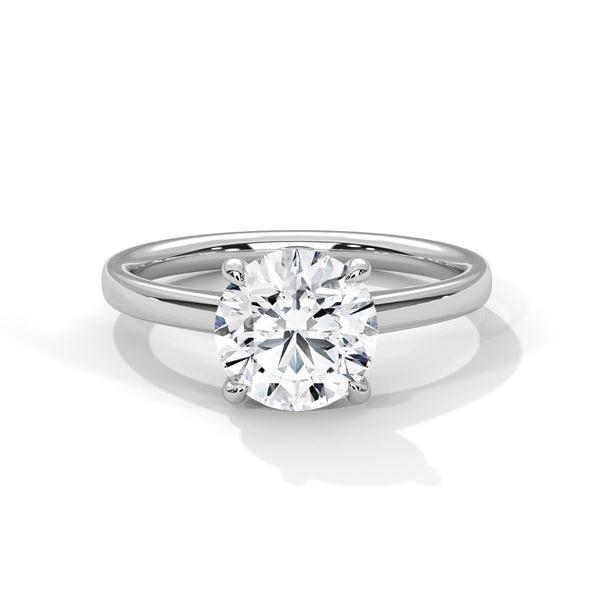 Classic Round Cut Lab Grown Diamond Gold Solitaire Ring