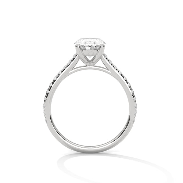 Oval Cut Lab Grown Diamond Gold Engagement Ring