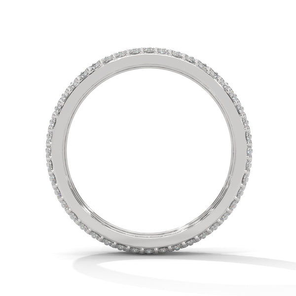 Gold Eternity Band with row of lab grown diamonds
