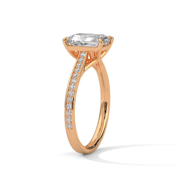 Radiant Cut Lab Grown Diamond Gold Ring