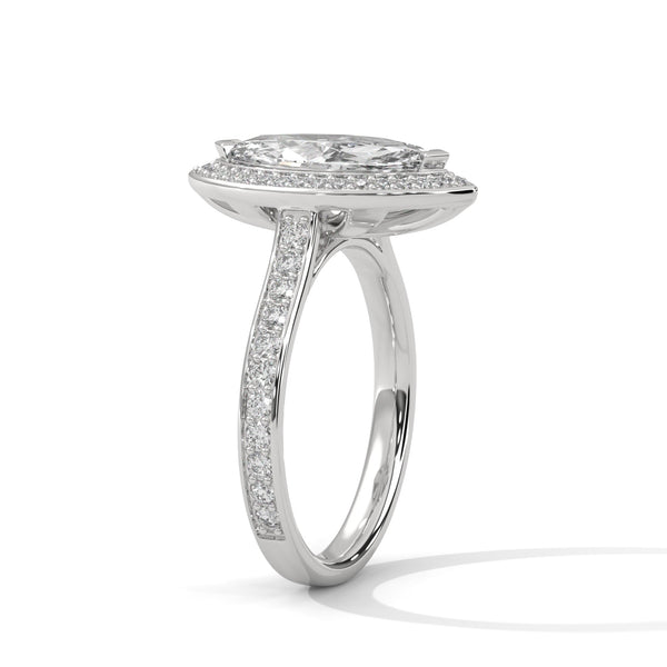 “A stunning marquise diamond ring with bezel halo and pavé sparkle—crafted for timeless elegance, modern luxury, and unforgettable love.”