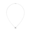 Emerald Cut Lab Grown Diamond Bezel Set Gold Pendant Chain