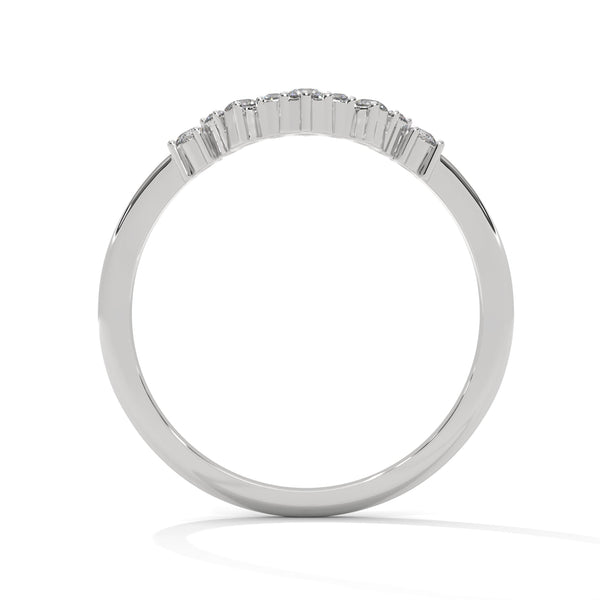 Graceful Curve Lab Grown Diamond Chevron Gold Ring
