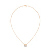 Emerald Cut Lab Grown Diamond Bezel Set Gold Pendant Chain