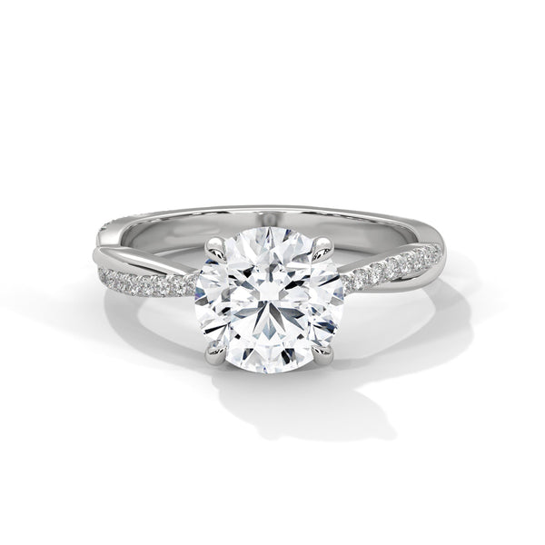 Twist of Elegance Lab Grown Diamond Gold Solitaire Ring