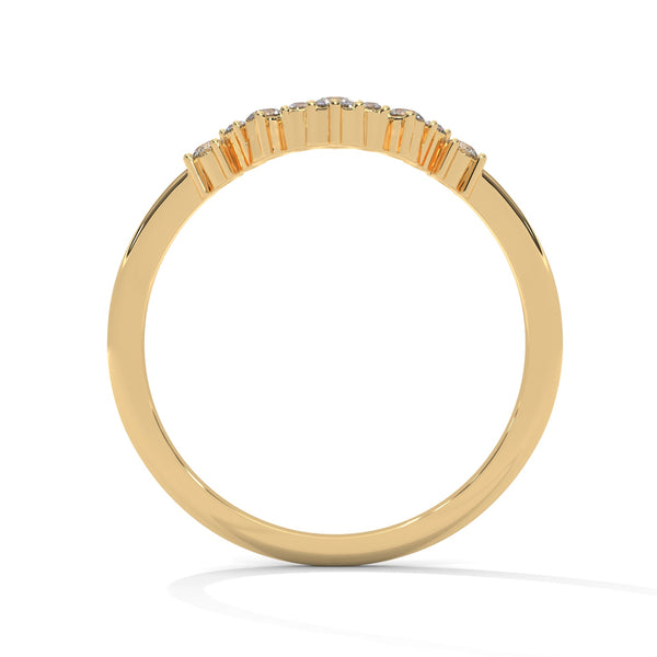 Graceful Curve Lab Grown Diamond Chevron Gold Ring