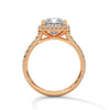 “Celesttia Ring—princess-cut brilliance, radiant halo sparkle, and pavé band elegance crafted to symbolize modern beauty, timeless love, and unforgettable moments.”