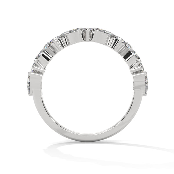 Radiant Harmony: Marquise & Round Lab Grown Diamond Gold Ring