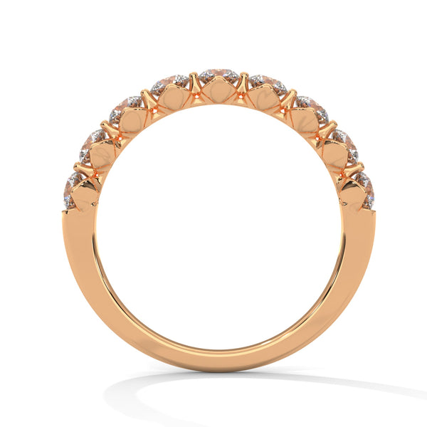 Classic Radiance: Lab Grown Diamond Half Eternity Gold Ring