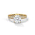 Four-Prong Cathedral Set Round Pave Lab Grown Diamond Gold Ring