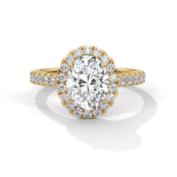 Oval Halo Lab Grown Diamond Gold Ring