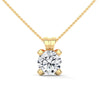 Round Lab Grown Diamond Gold Pendant Chain with Round Cut Lab Grown Diamond