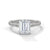 Emerald Cut Lab Grown Diamond Gold Ring Sleek Pave Band Engagement Ring