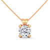 Round Lab Grown Diamond Gold Pendant Chain with Round Cut Lab Grown Diamond