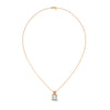 Round Lab Grown Diamond Gold Pendant Chain with Round Cut Lab Grown Diamond