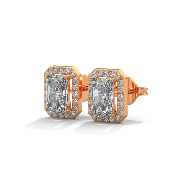 Emerald Radiance Lab Grown Diamond Gold Earrings