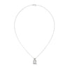 Round Lab Grown Diamond Gold Pendant Chain with Round Cut Lab Grown Diamond