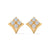 Radiant Charm Lab Grown Diamond V-Shape Gold Stud Earrings