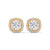 Cushion Halo Brilliance Lab Grown Diamond Gold Stud Earrings