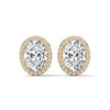 Oval Halo Elegance Lab Grown Diamond Gold Stud Earrings