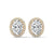 Oval Halo Elegance Lab Grown Diamond Gold Stud Earrings