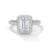 Emerald Cut Lab Grown Diamond Halo Gold Ring