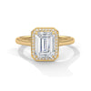Emerald Cut Lab Grown Diamond Halo Gold Ring