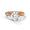 Oval Cut Double Row Pave Engagement Ring
