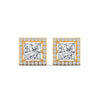 Majesty Princess-Cut Halo Lab Grown Diamond Gold Earrings