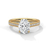 Oval Cut Double Row Pave Engagement Ring