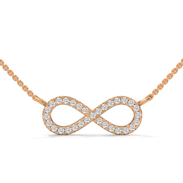 Infinite Sparkle Lab Grown Diamond Gold Infinity Pendant Chain