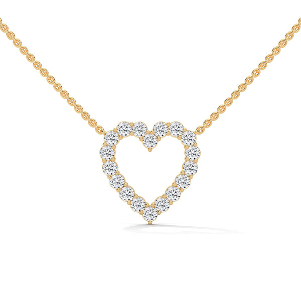 Heart of Brilliance Lab Grown Diamond Gold Pendant Chain