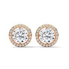 Celestial Glow Round Halo Lab Grown Diamond Gold Earrings