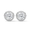 Celestial Glow Round Halo Lab Grown Diamond Gold Earrings