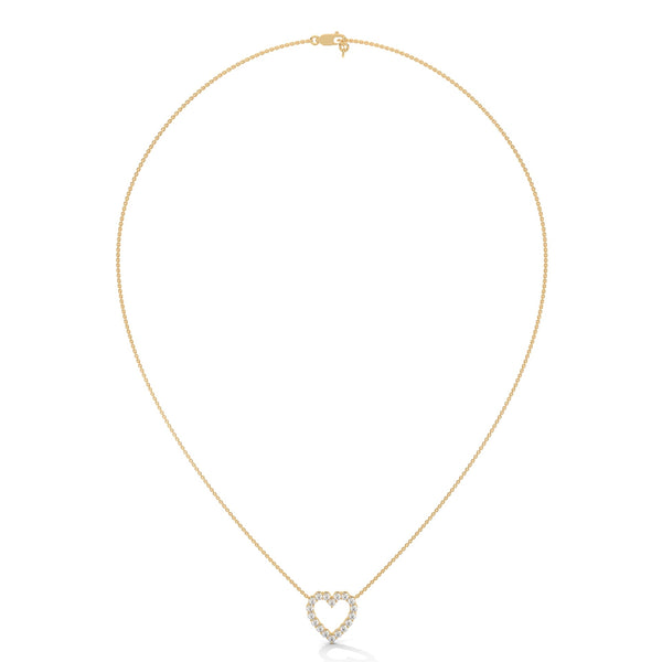 Heart of Brilliance Lab Grown Diamond Gold Pendant Chain