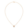 Textured Inner Design round cut Lab Grown Diamond Gold Pendant Chain